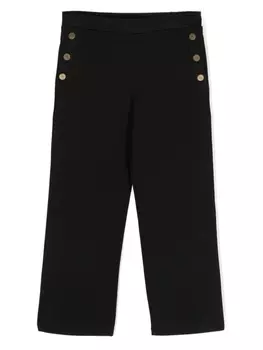 Pinko брюки с эластичным поясом и логотипом, черный