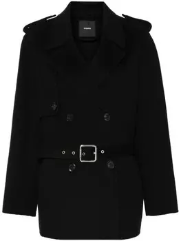 PINKO двубортное пальто с поясом, черный