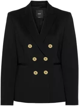 PINKO двубортный креповый блейзер, черный