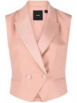 PINKO двубортный укороченный жилет, розовый