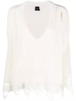 PINKO джемпер с эффектом потертости, белый