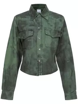 PINKO джинсовая рубашка с длинными рукавами, зеленый