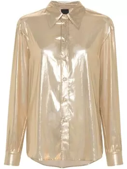 PINKO фольгированная рубашка, золотистый