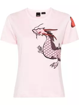 PINKO футболка с графичным принтом, розовый
