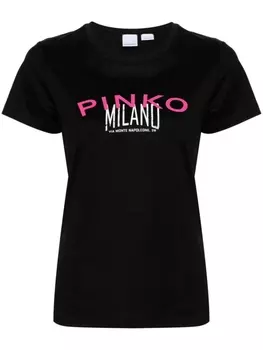 PINKO футболка с логотипом, черный