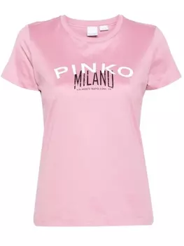 PINKO футболка с логотипом, розовый