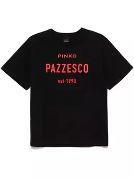 PINKO футболка с текстовым принтом, черный