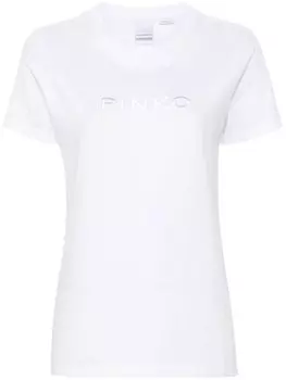 PINKO футболка с вышитым логотипом, белый