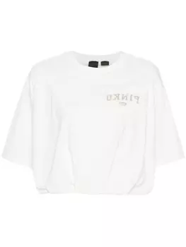 PINKO футболка Torrone с логотипом, белый