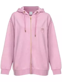 PINKO худи на молнии с вышивкой Love Birds, розовый