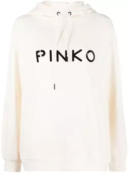 PINKO худи с тисненым логотипом, розовый