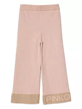 Pinko Kids брюки с логотипом, розовый