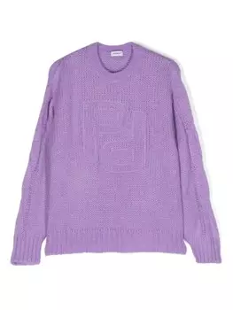 Pinko Kids джемпер с вышитым логотипом, фиолетовый