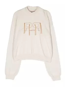 Pinko Kids джемпер с вышитым логотипом, серый