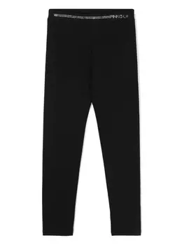 Pinko Kids леггинсы, украшенные кристаллами, черный