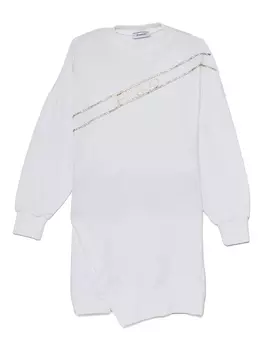 Pinko Kids платье с кристаллами, белый