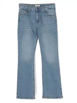 Pinko Kids прямые брюки со стразами, синий