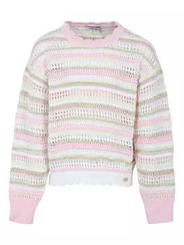 Pinko Kids свитер с круглым вырезом, розовый