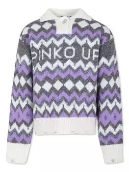 Pinko Kids жаккардовый свитер, нейтральный цвет