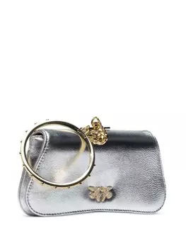 PINKO клатч Marpesia с эффектом металлик, серебристый