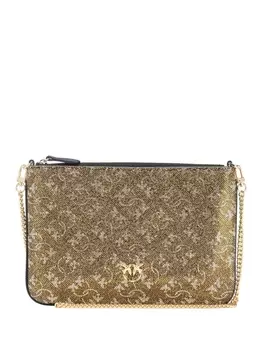PINKO клатч с монограммой, золотистый