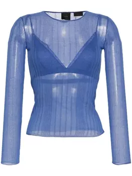 PINKO комплект Alchemilla из полупрозрачной футболки и бюстгальтера, синий