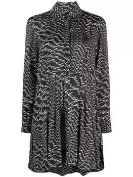 PINKO короткое платье-рубашка с логотипом, черный