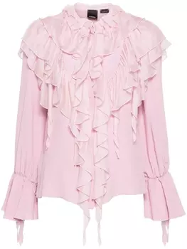 PINKO креповая блузка с драпировкой, розовый