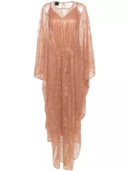 PINKO кружевное платье макси с драпировкой, розовый