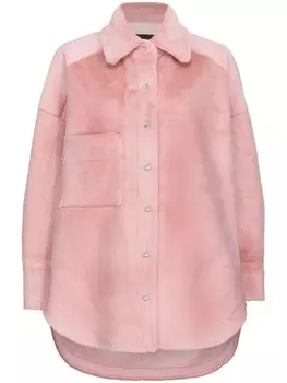 PINKO куртка-рубашка из искусственного меха, розовый
