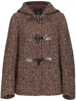 PINKO куртка с капюшоном и узором в елочку, коричневый