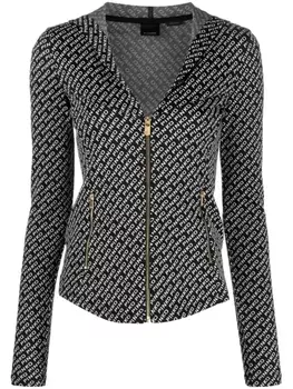 PINKO куртка с V-образным вырезом и капюшоном, черный