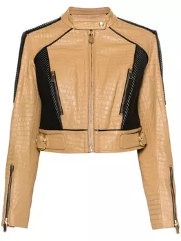 PINKO куртка в стиле колор-блок, коричневый