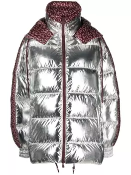 PINKO ламинированный пуховик, серебристый