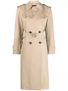 PINKO Love Birds-buckle trench coat, коричневый