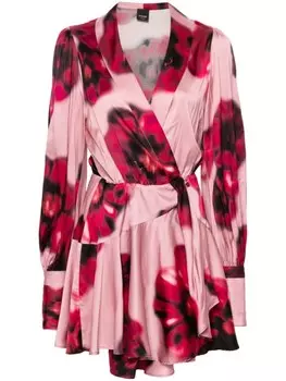 PINKO мини-платье-халат с цветочным принтом, розовый