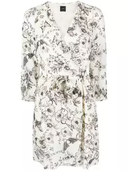 PINKO мини-платье с принтом татуировки, белый