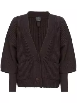 PINKO многослойный кардиган в рубчик, коричневый