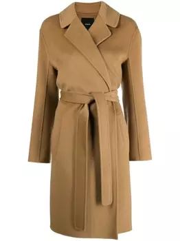 PINKO однобортное пальто с поясом, коричневый