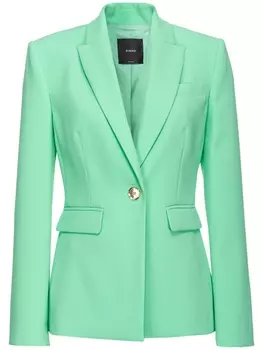 PINKO однобортный блейзер с заостренными лацканами, зеленый
