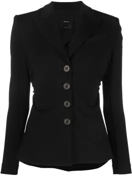 PINKO однобортный блейзер со сборками, черный