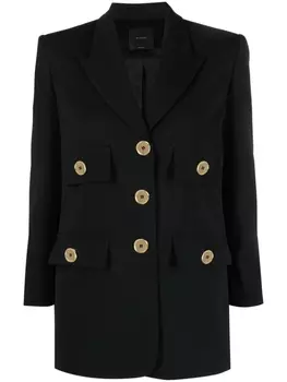 PINKO однобортный блейзер строгого кроя, черный
