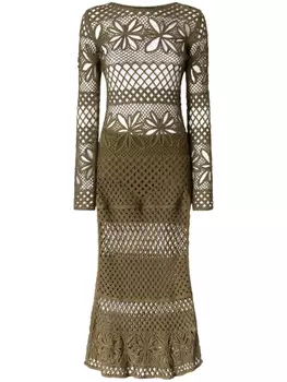 PINKO платье макси, зеленый