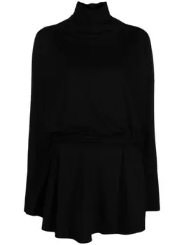 PINKO платье мини из джерси с драпировкой, черный