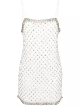 PINKO платье мини с кристаллами, белый