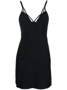 PINKO платье мини с логотипом, черный