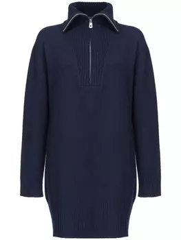 PINKO платье мини с воротником на молнии, синий