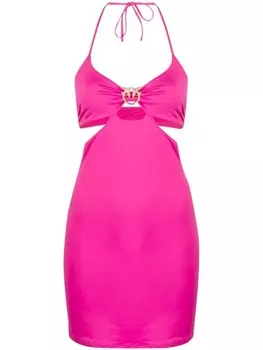 PINKO платье мини с вырезом халтер и декором Love Birds, розовый