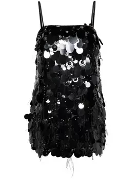 PINKO платье мини Vitiano с пайетками, черный