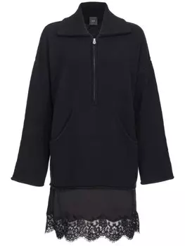 PINKO платье на молнии с кружевом, черный